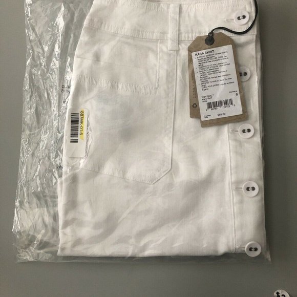 PrAna Kara Skirt Womens 6 White Stretch Denim - Picture 2 of 11